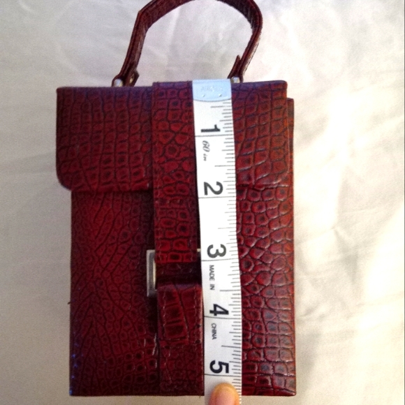 SURO CLASSICS - Vintage Real Genuine Deep Red Eurobond Leather Mini Jewelry Box - Picture 9 of 10